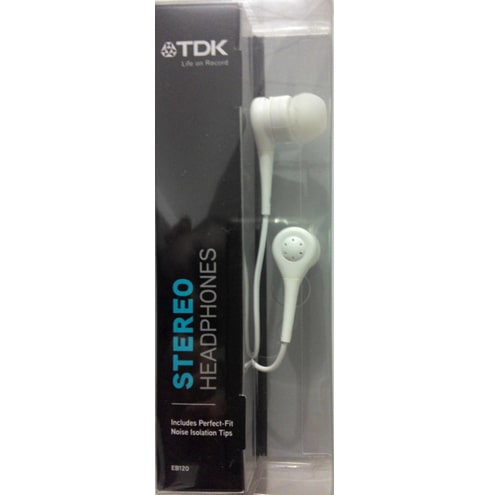 אוזניות כפתור TDK דגם EB120 - שחור/לבן